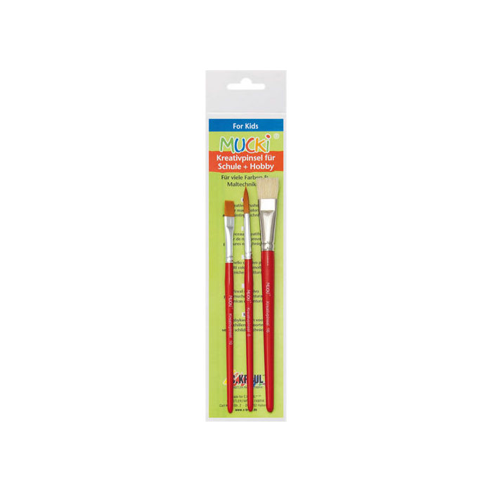 MUCKI Kreativpinsel fr Schule+Hobby, 3er Set