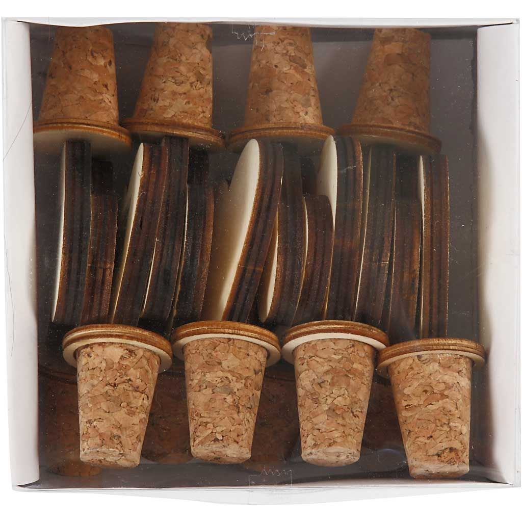 Korken mit Holzherz, 12 St�ck, Durchmesser15-20mm, H�he 9 cm Bild 3