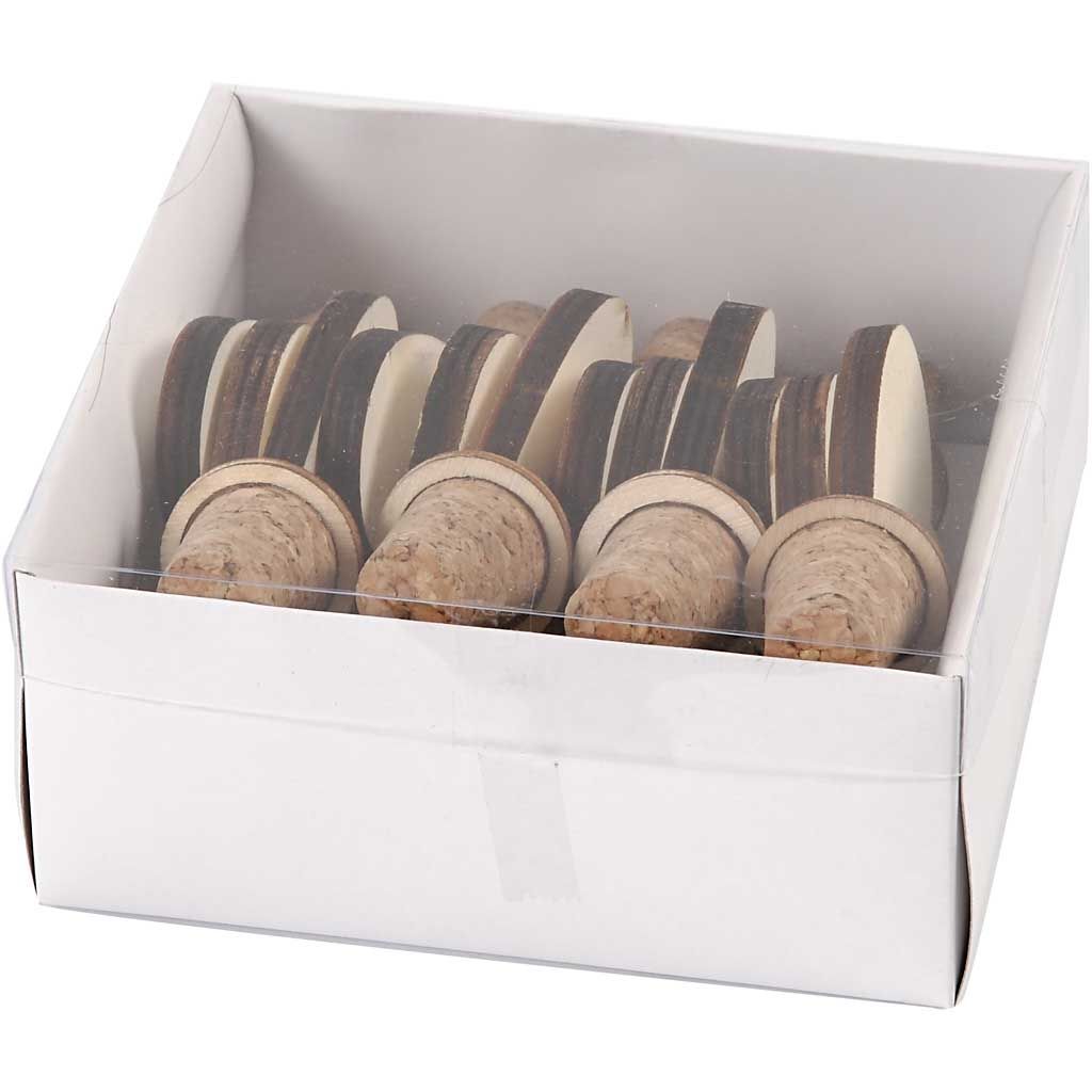 Korken mit Holzherz, 12 St�ck, Durchmesser15-20mm, H�he 9 cm Bild 2