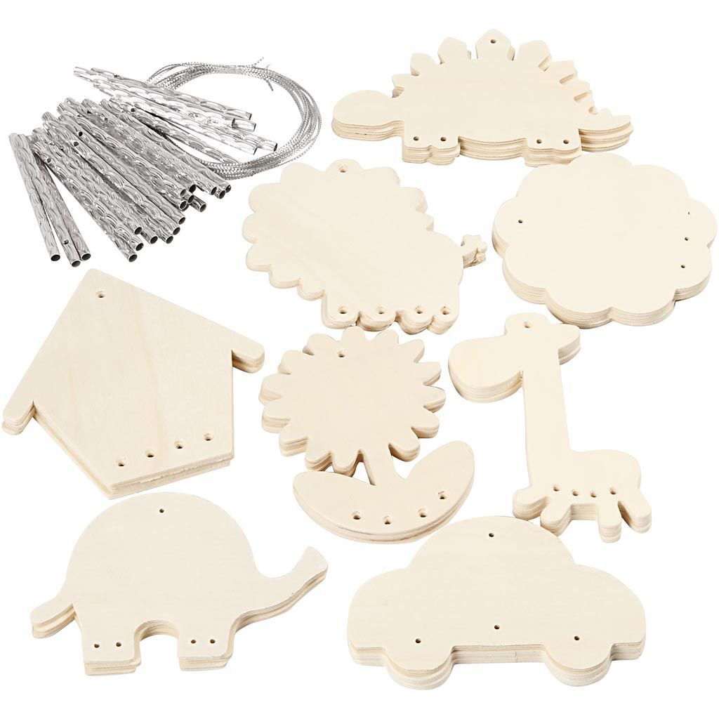 Windspiele aus Holz / Metall, 24 St�ck sortiert, Gr��e 9-14 cm, Dicke 2 mm Bild 3