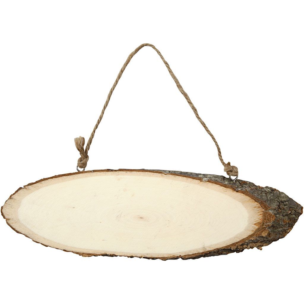 T�rschild Oval aus Naturholz mit Rinde, H: 6-10 cm, B: 23-28 cm, 1 St�ck