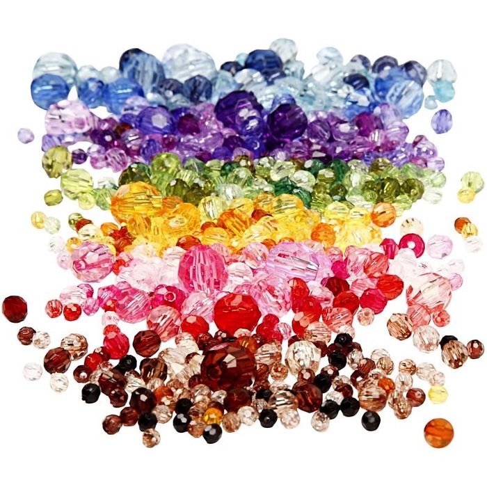 TOP-SELLER ! Facettenperlen-Mix D: 4-12 mm 7x250 g