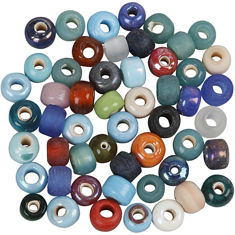 Glasperlen, 500g, Durchmesser 9mm, Lochgr��e 2,5-3mm, Sortiert