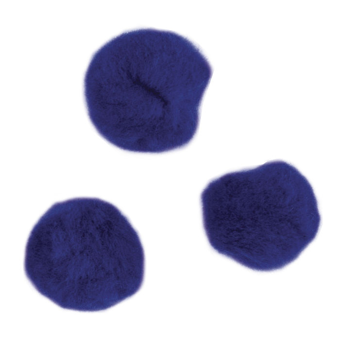 Pompons, 15 mm, 60 St., d.blau
