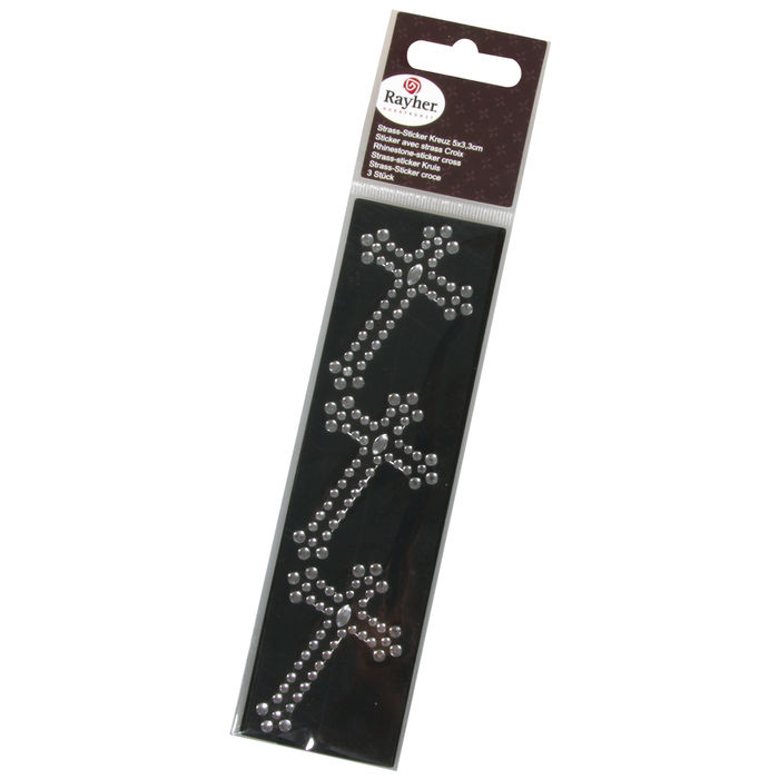 SALE Strass-Sticker Kreuz, 5 x 3,3 cm, 3 Stck Bild 2