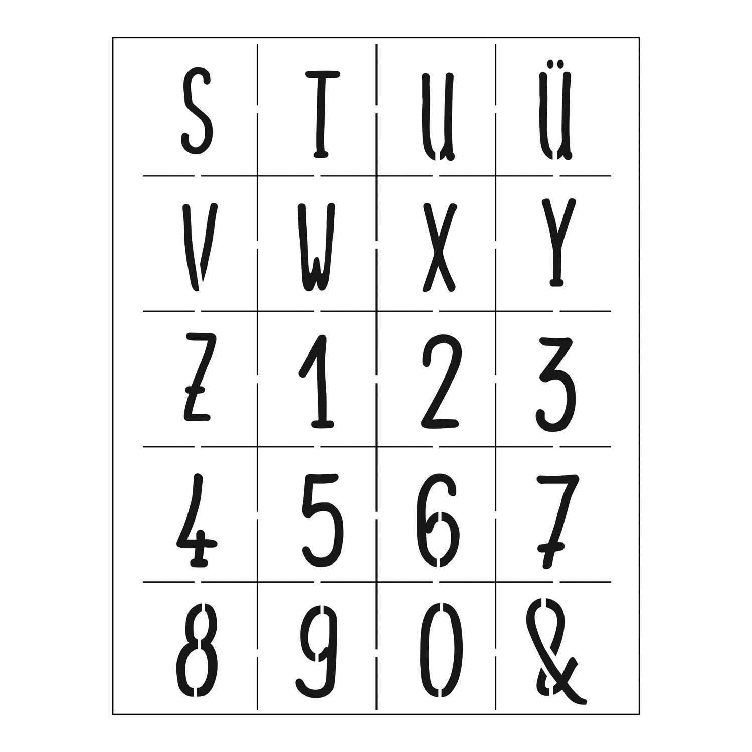 Schablonen 2-teilig DIN A5, Alphabet modern Bild 2