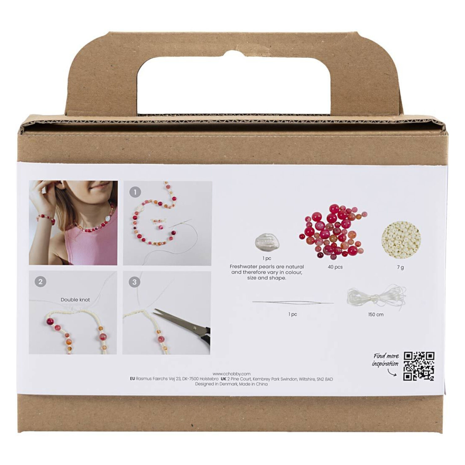 Mini Kreativ Set Schmuck, Halskette und Armband, Pink Bild 2