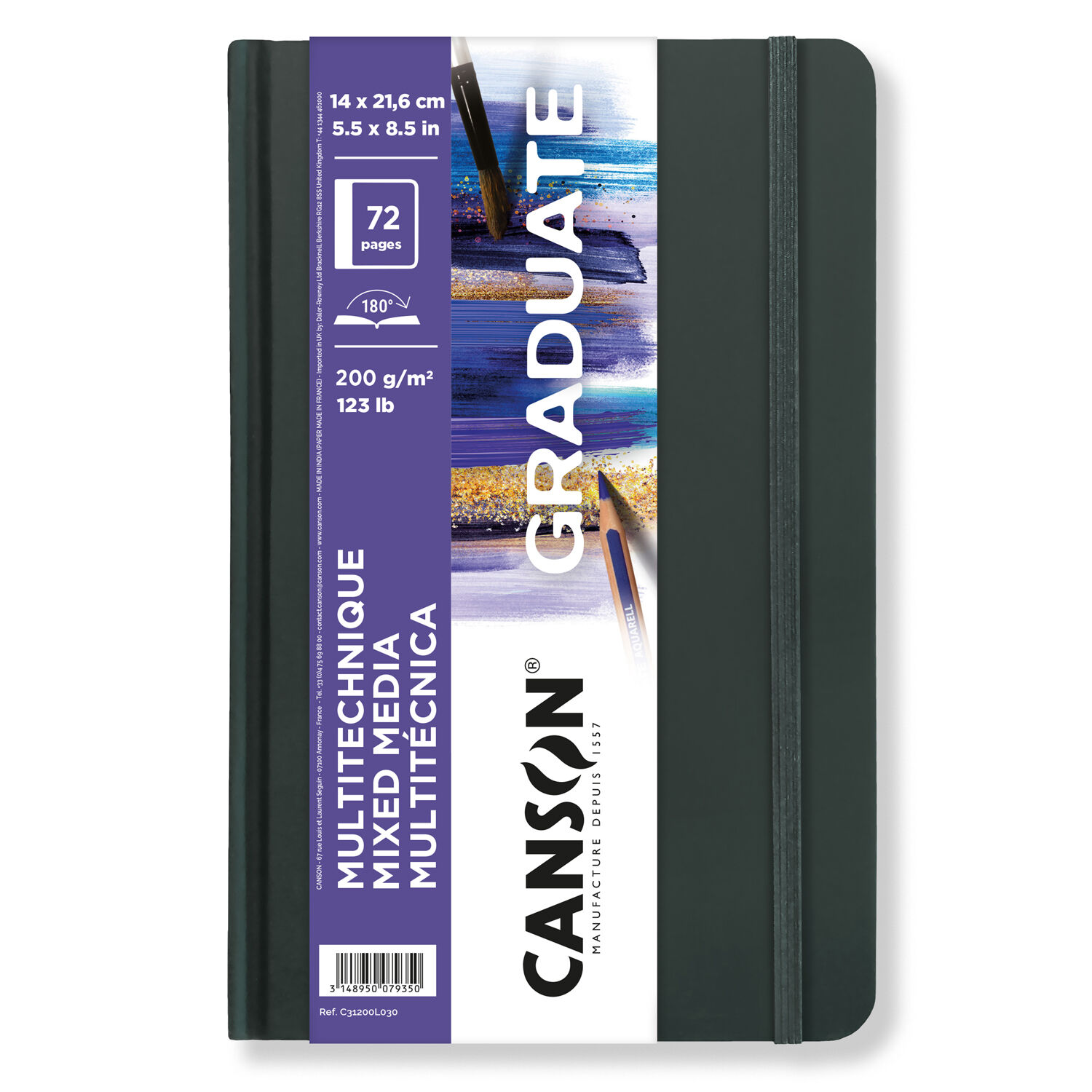 NEU Graduate Mixed Media Buch Wei� 72 Seiten, 14x21,6 cm, 200 g/m�, Hochformat, Leicht gek�rnt