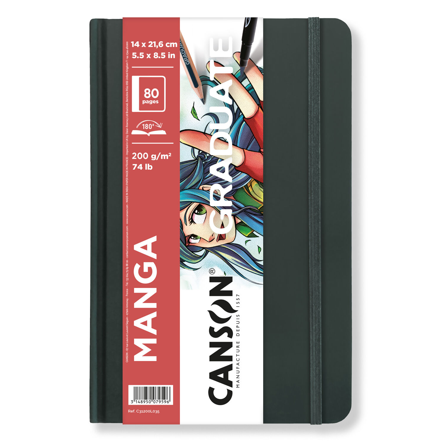 NEU Graduate Manga Skizzenbuch 80 Seiten, 14x21,6 cm, 200 g/m, Hochformat, Glatt
