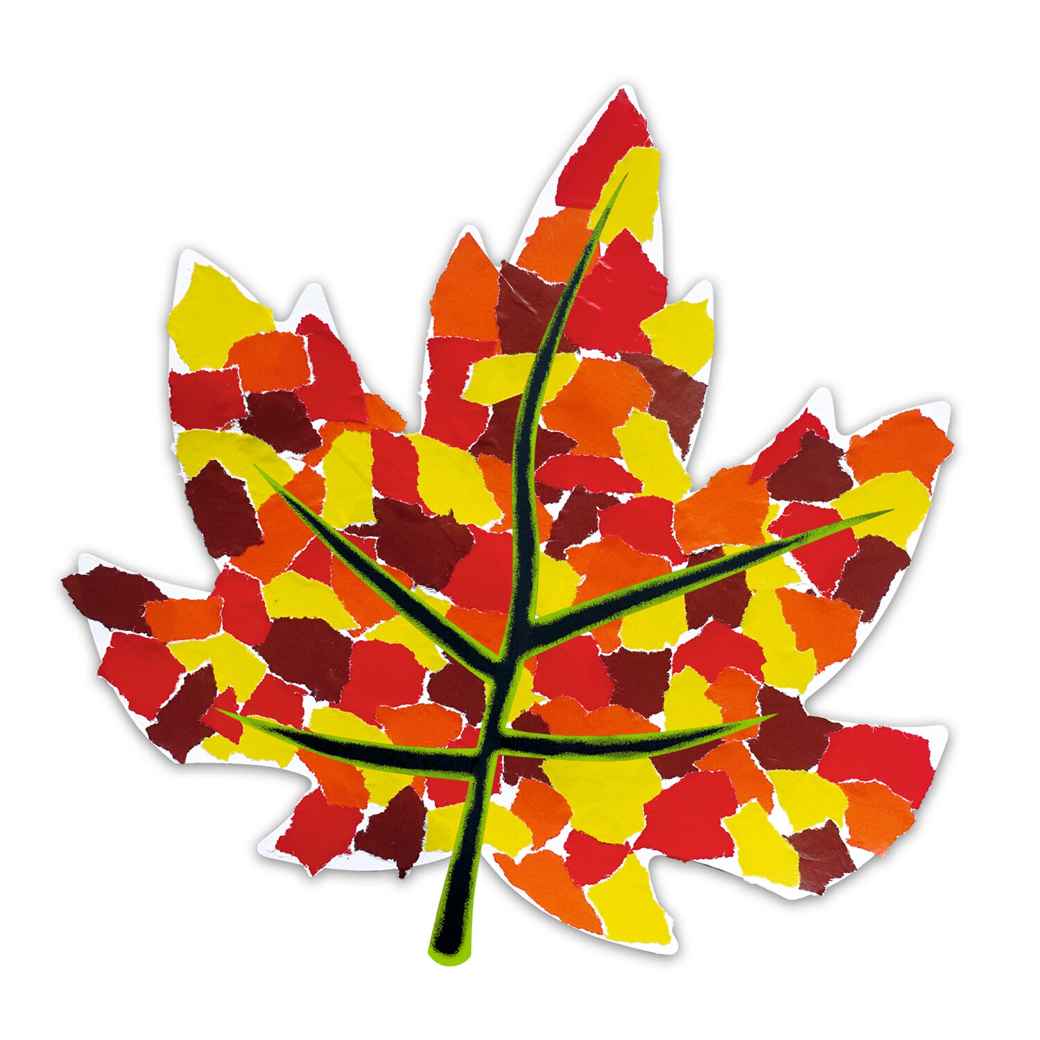Blanko-Motiv Herbstblatt aus Fotokarton, 300g/qm, 20 Stck, 22,5 x 21 cm Bild 2