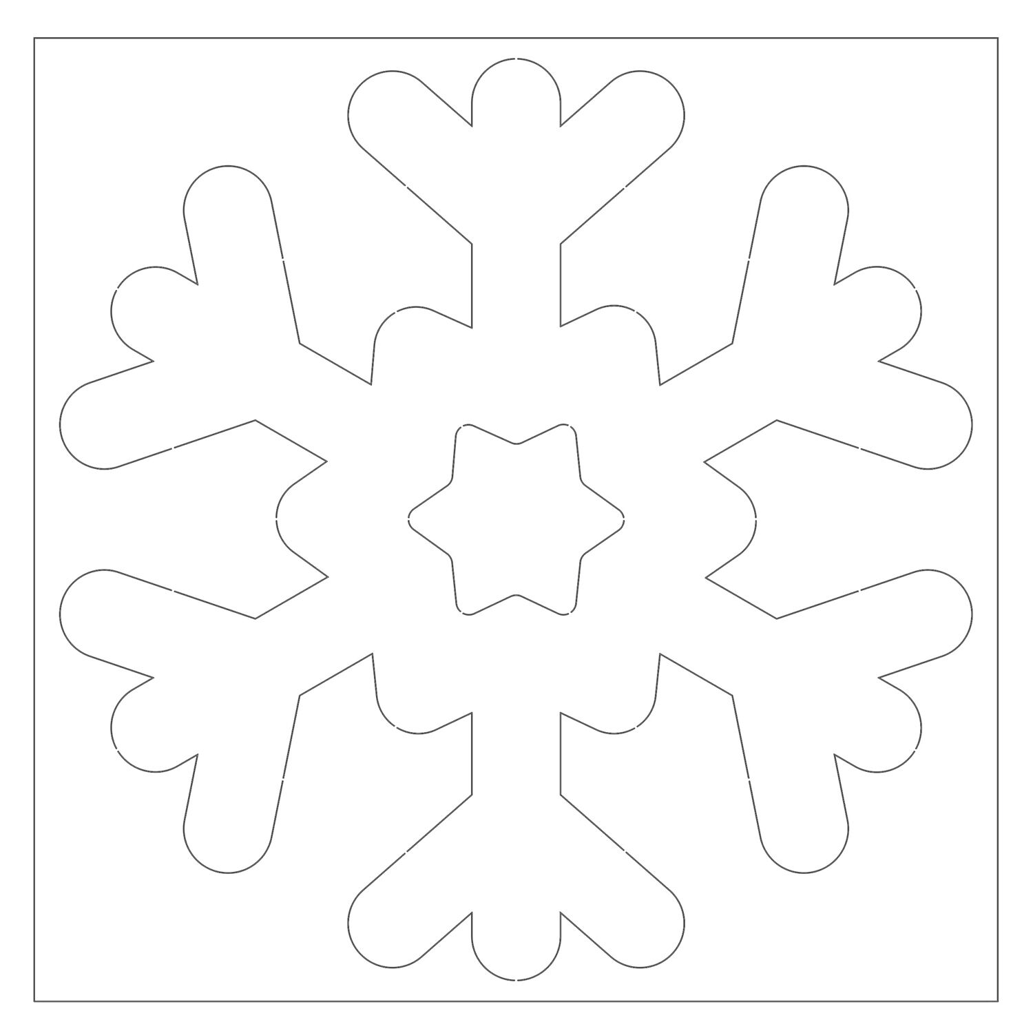 Blanko-Motiv Schneeflocke aus Fotokarton, 300g/qm, 20 Stck, 22 x 22 cm Bild 3