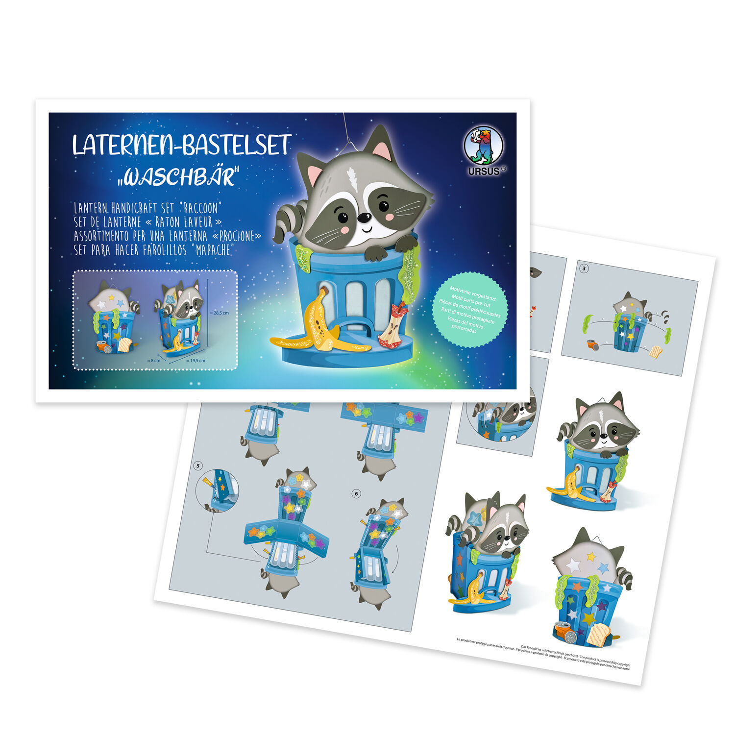 Laternen-Bastelset Waschbr, inkl. Stanzteile, Transparentpapier und Laternenbgel Bild 2