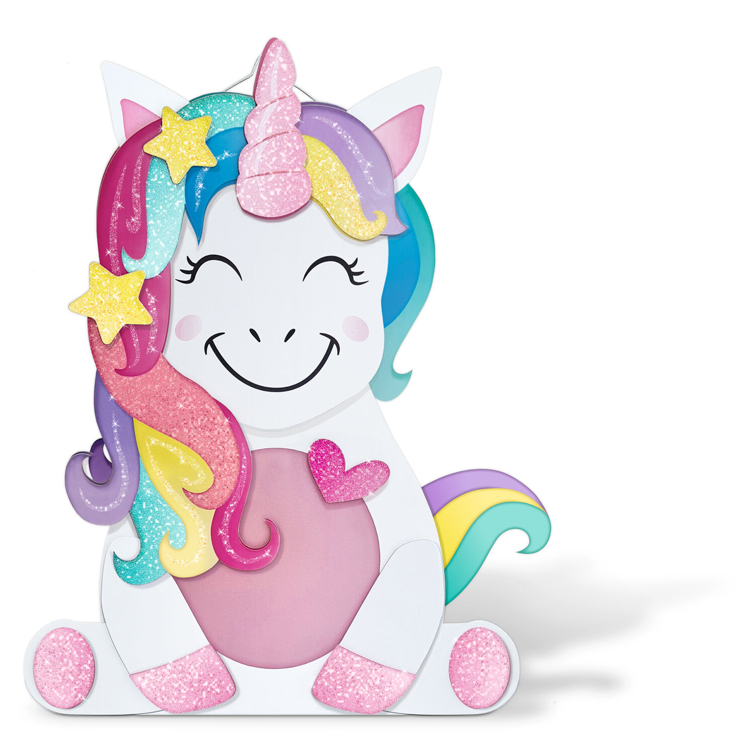 Laternen-Bastelset Einhorn, inkl. Stanzteile, Transparentpapier und Laternenbgel Bild 3