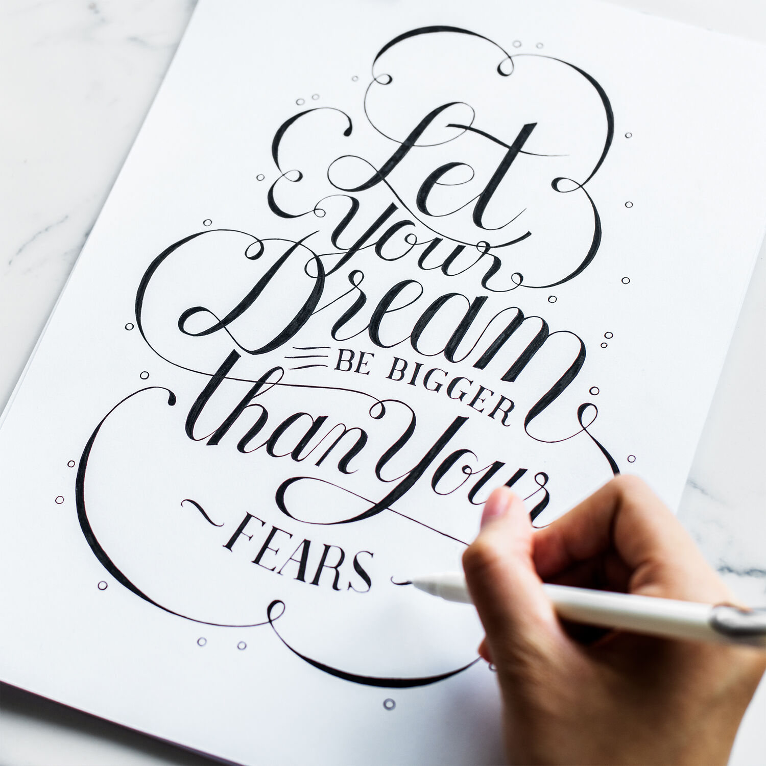 Handlettering Papier, Tonkarton Wei, 200g/qm, 25 Blatt, DIN A4 Bild 2