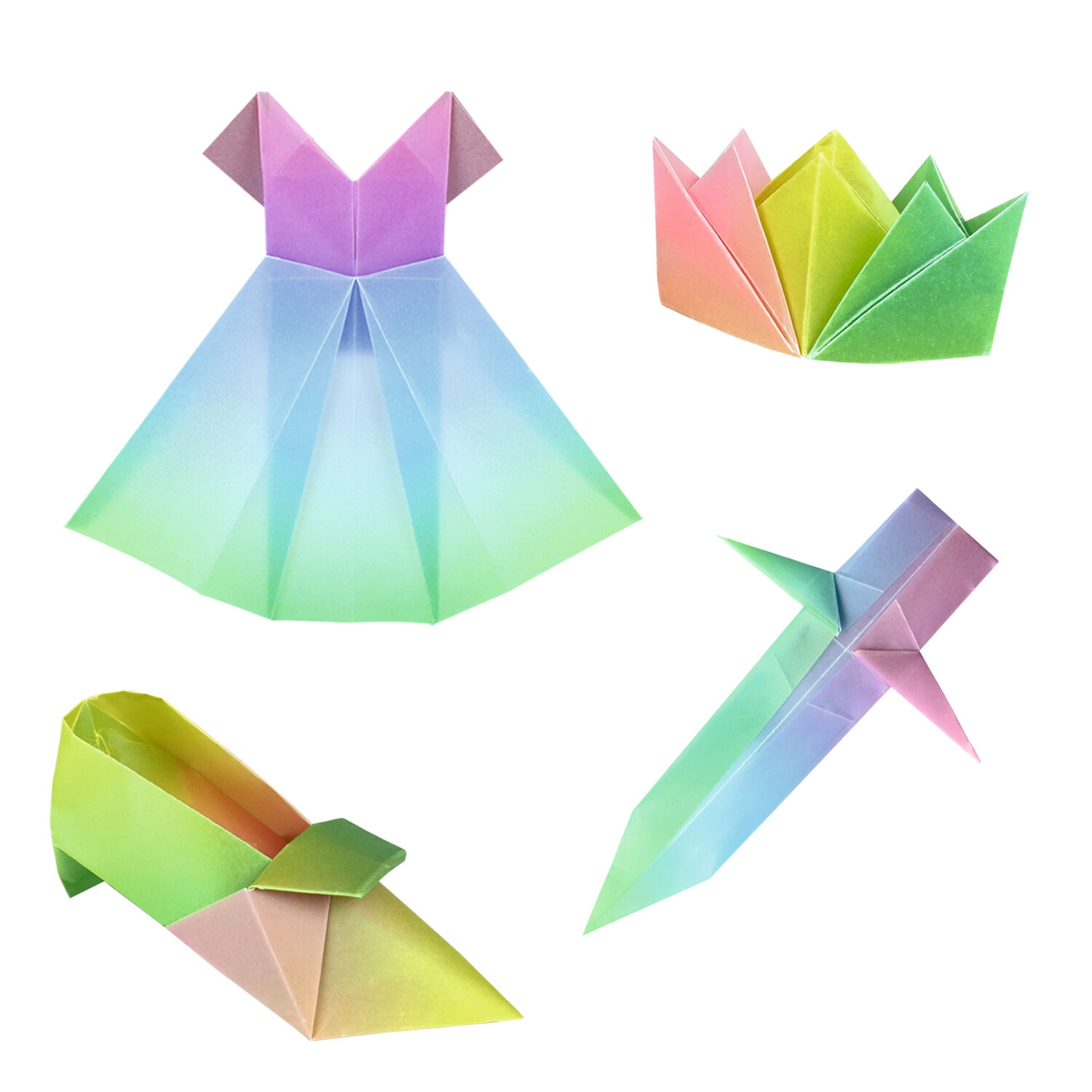 Faltbltter Transparentpapier, 15 x 15 cm, 115g/qm, 50 Blatt, Regenbogen Pastell Bild 2