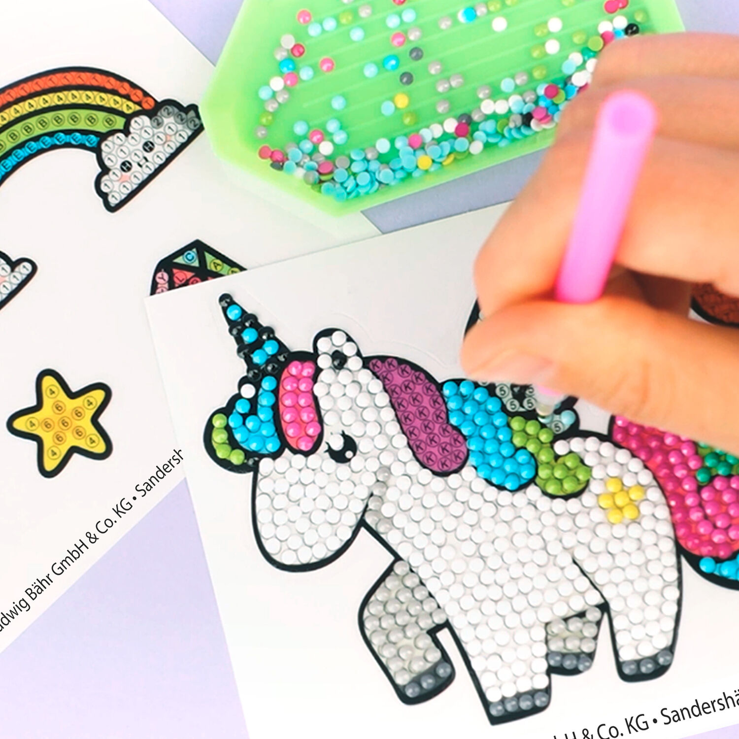 Diamond Painting Bastelset fr Sticker mit Zubehr, Unicorn / Einhorn Bild 4