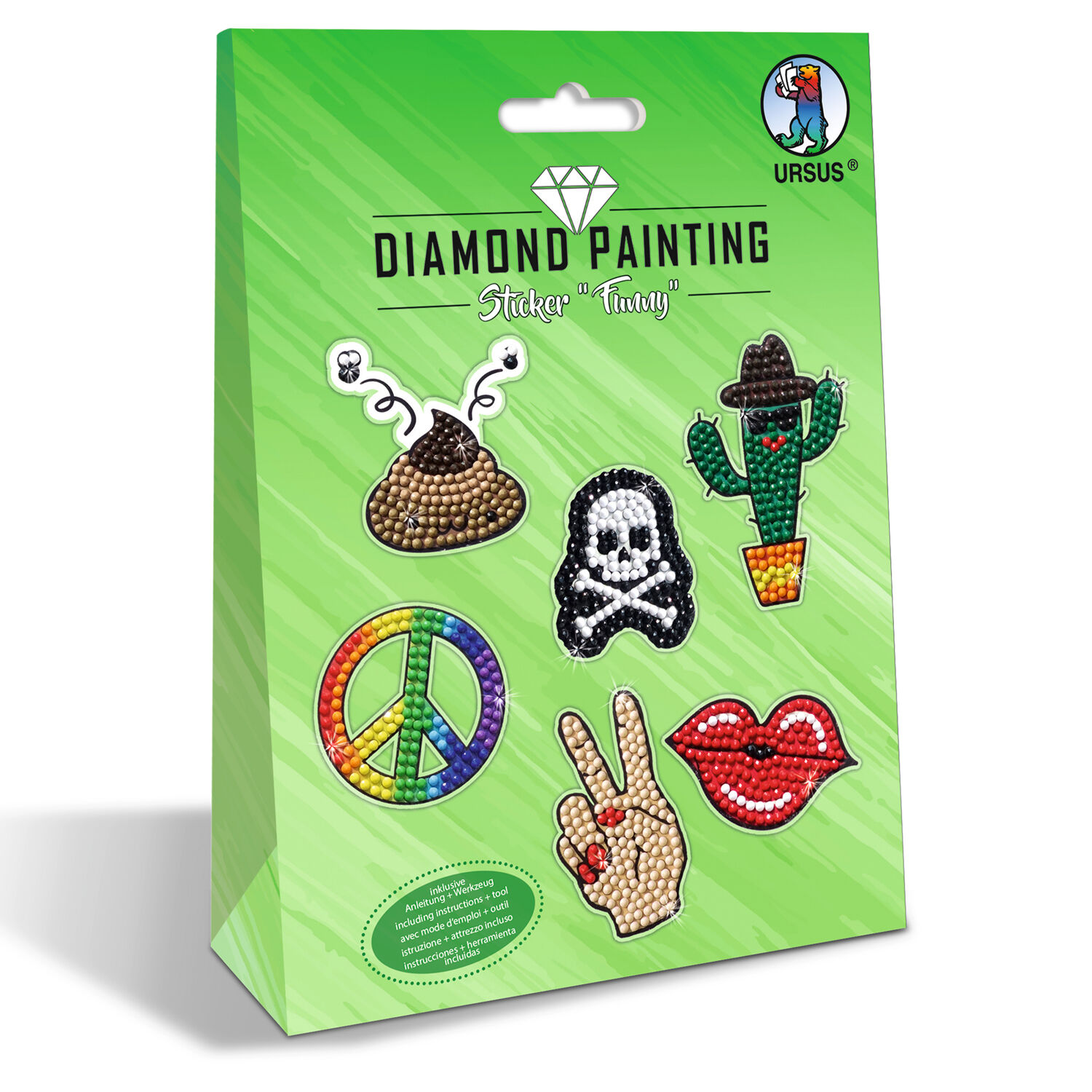Diamond Painting Bastelset fr Sticker mit Zubehr, Funny