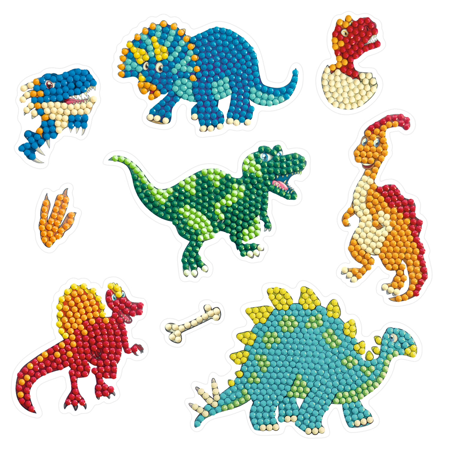 Diamond Painting Bastelset fr Sticker mit Zubehr, Dinos Bild 4