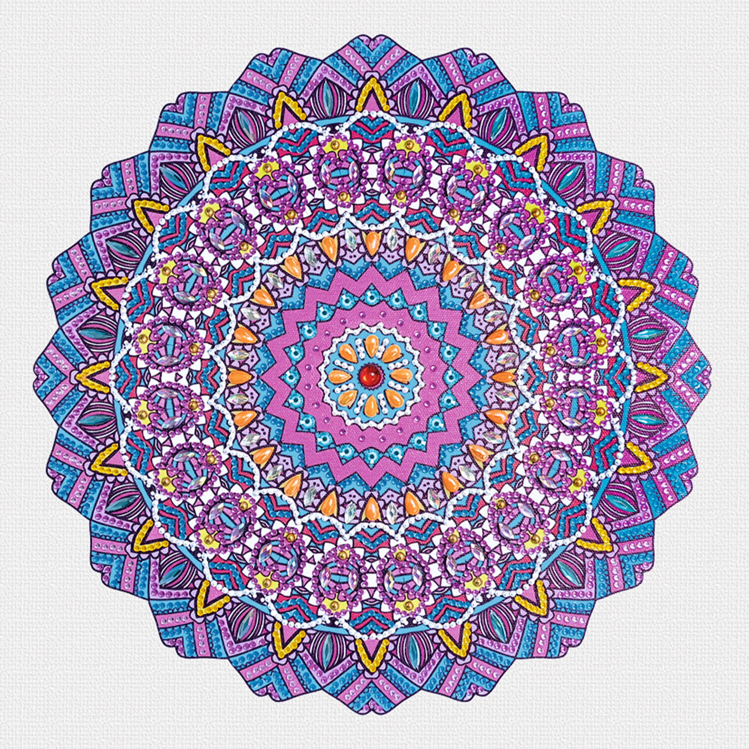 Diamond Painting Set Mandala, 30 x 30 cm Keilrahmen mit Zubehr, Lila-Pink-Blau Bild 4