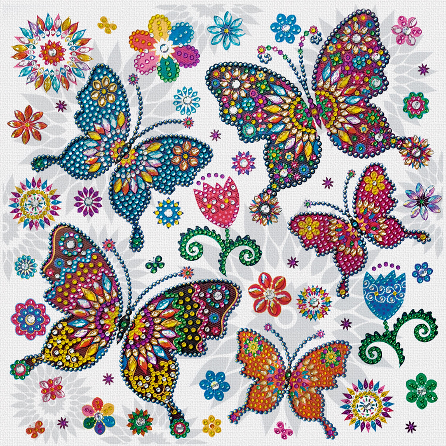 Diamond Painting Set Mandala, 30 x 30 cm Keilrahmen mit Zubehr, Schmetterlinge Bild 4