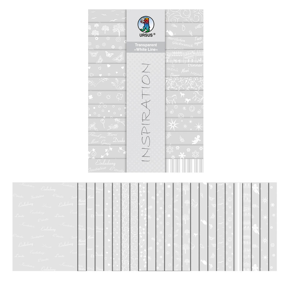 Transparentpapier-Block DIN A4, 'White Line'