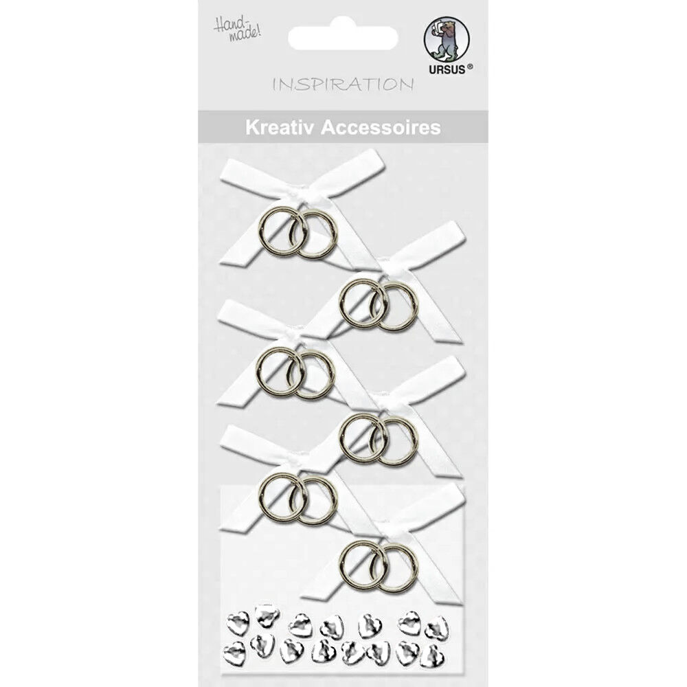 SALE Kreativ-Accessoires mit Klebepads, Hochzeit silber