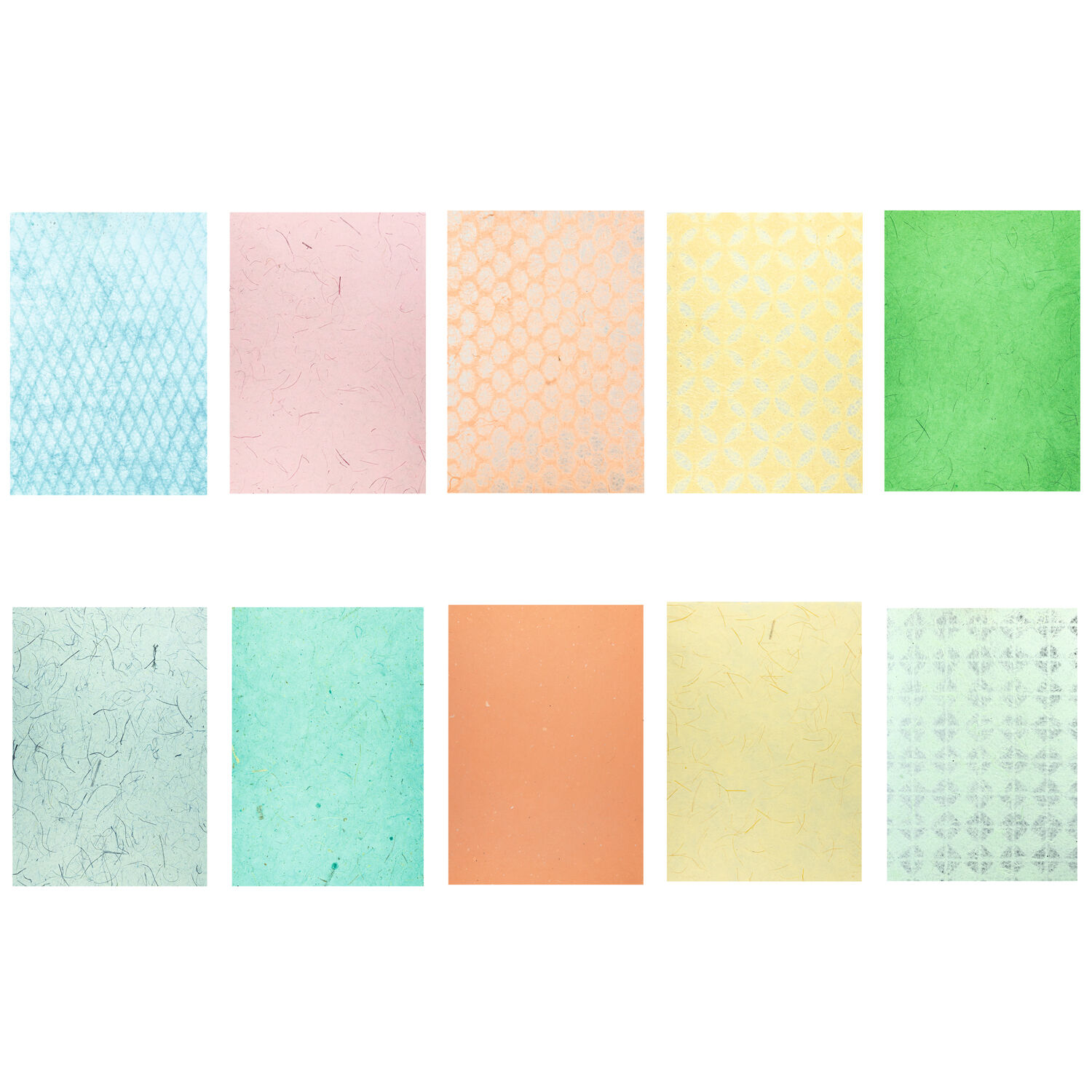 Naturpapiere Pastell, handgeschpft, ca. 22 x 32 cm, 10 Blatt sortiert Bild 2