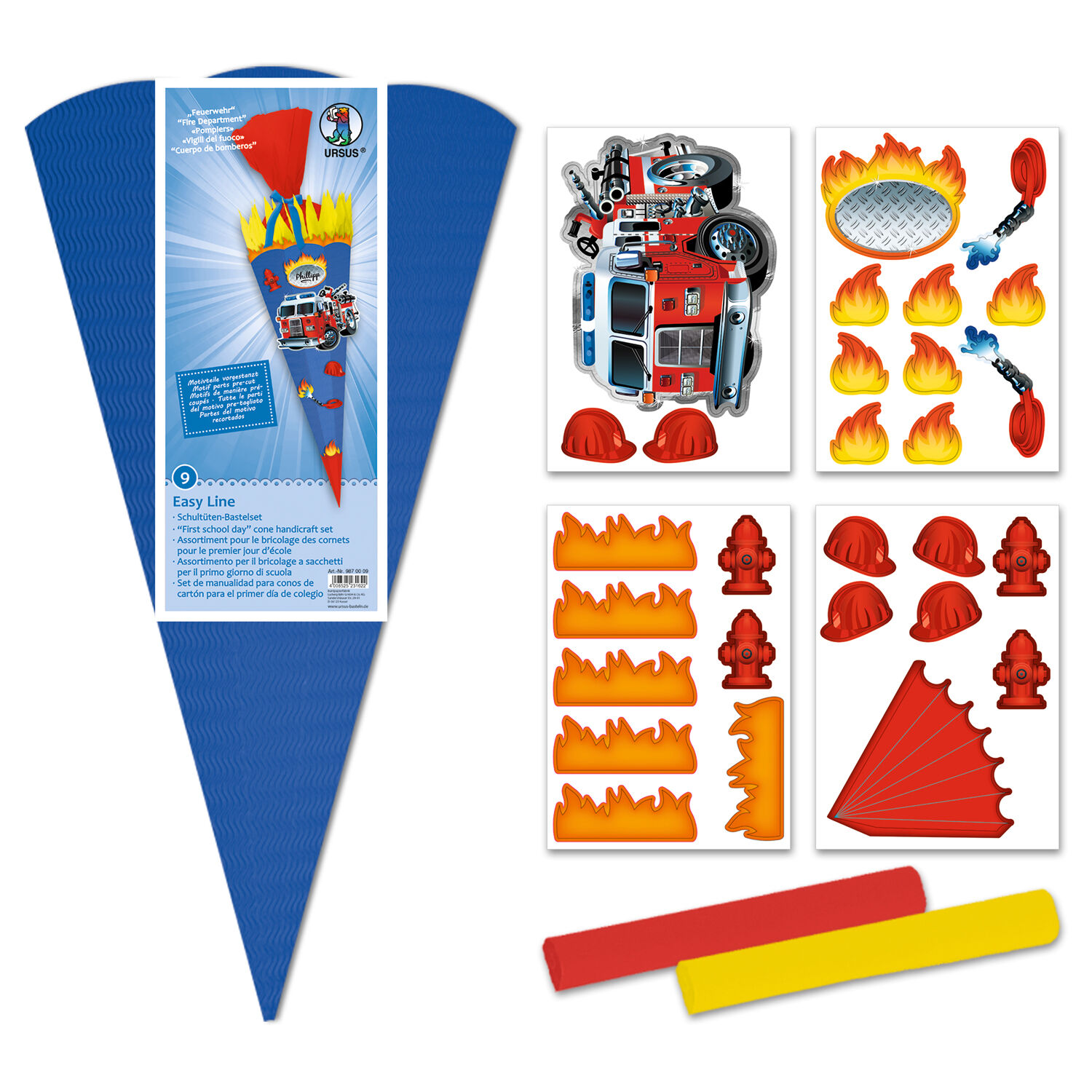 Schultten-Bastelset Easy Line, inkl. Zubehr & Anleitung, 68 cm, dunkelblau, Feuerwehr Bild 2
