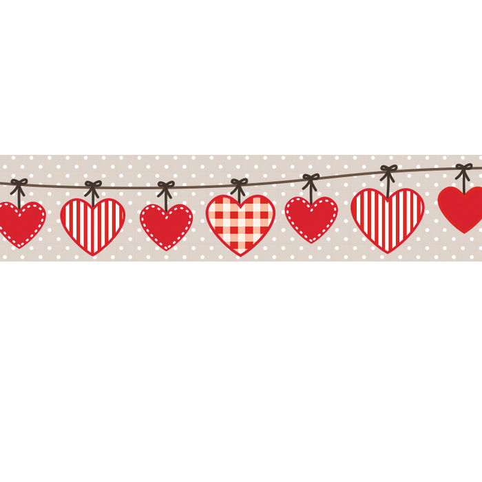 SALE Masking Tape Klebeband Herzen Landhaus Rot