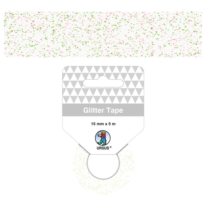 Glitter Tape Klebeband 15mm x 5m, Wei