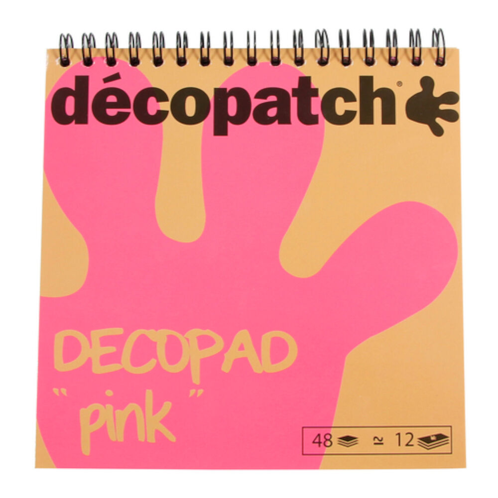 Decopad, 12 x 4 Bltter, 15cm x 15 cm, pink