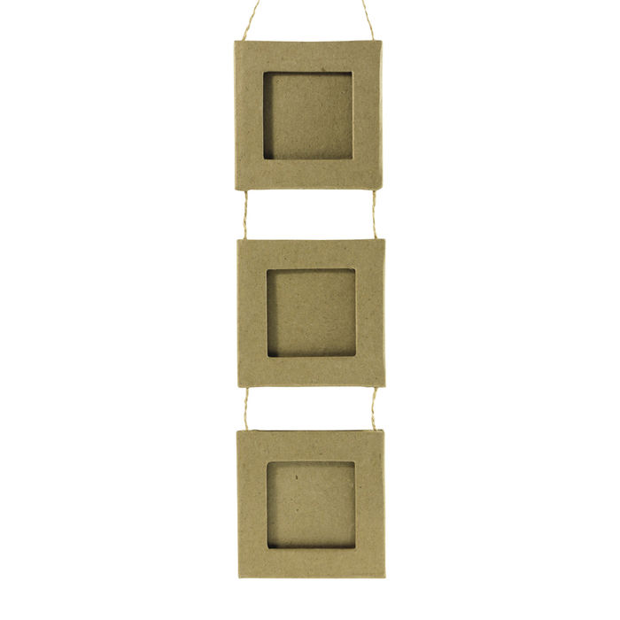SALE Pappmaché-Rahmen-Kette '3 Quadrate' ca.8x29cm