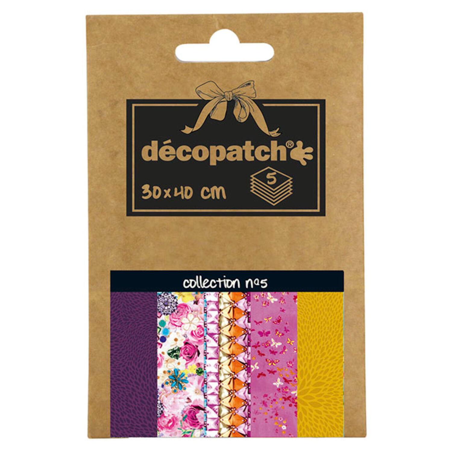 NEU Decoupage- / Decopatch-Papier Pocket-Sortierung, 5 Bogen 30 x 40 cm, Motive: 652, 707, 620, 505, 654