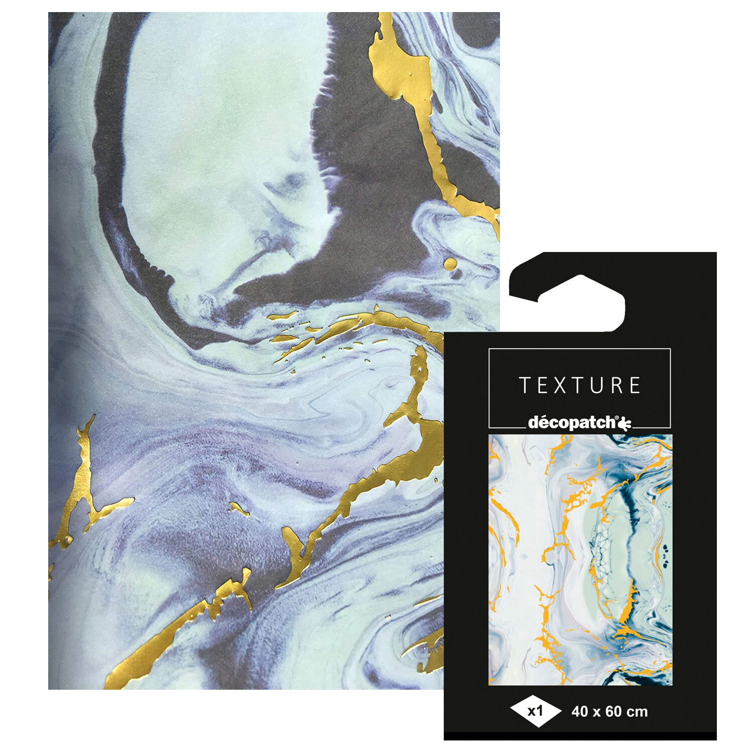 NEU Decoupage- / Decopatch-Papier mit Metallic-Effekt, 1 Bogen 60 x 40 cm, Motiv-Nr. 797