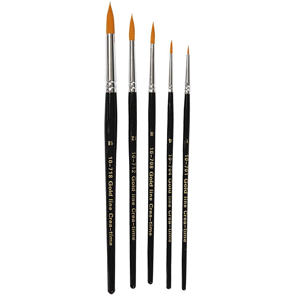 Set Golden Line Pinsel, Nr. 1+4+8+12+18, rund, 5 St�ck Bild 2
