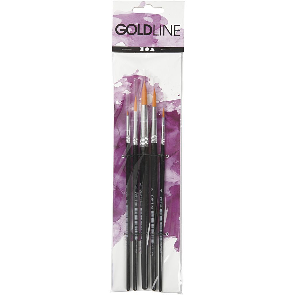 Set Golden Line Pinsel, Nr. 1+4+8+12+18, rund, 5 St�ck