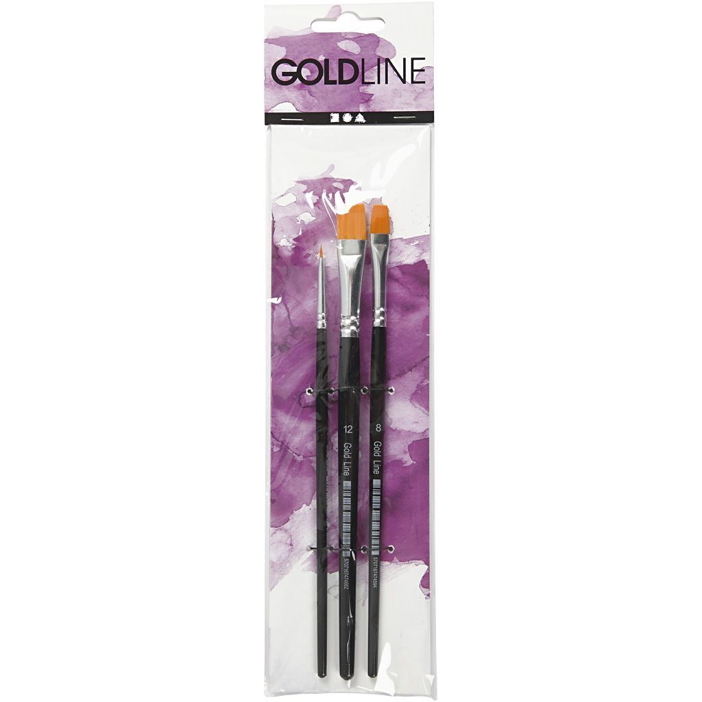 Set Golden Line Pinsel, Nr. 2+8+12, Flach, 3 St�ck