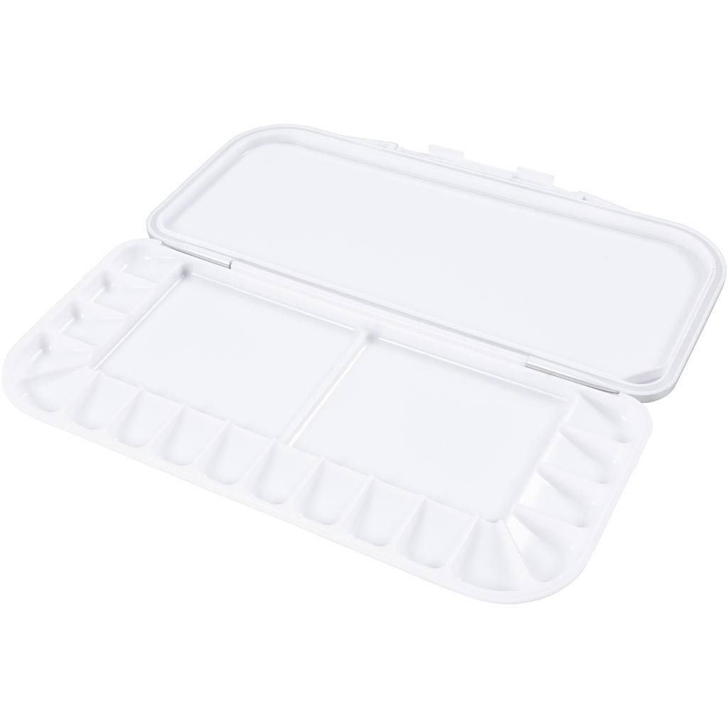 Mischpalette mit Deckel, Gr��e 27x12,7x2,3 cm, Silber / Wei� Bild 4