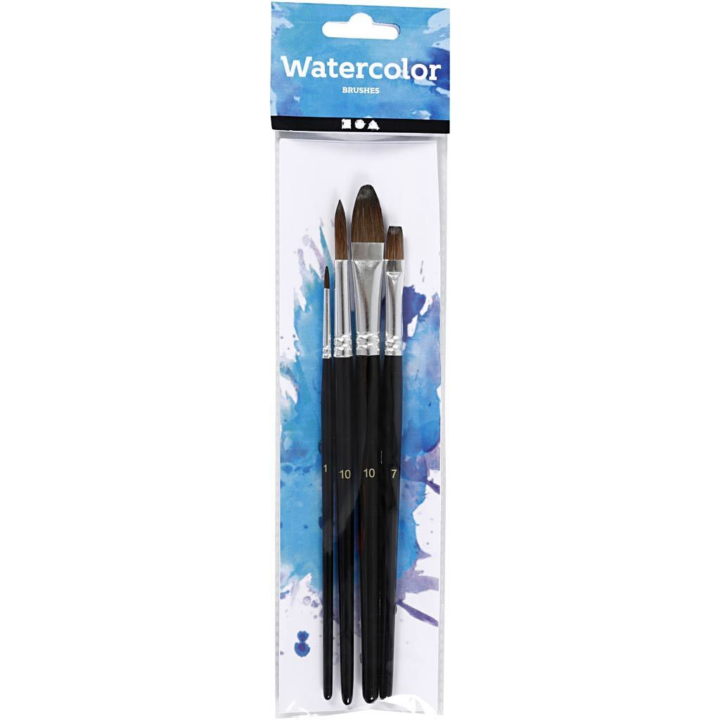 Set Aquarellpinsel, Nr. 1+7+10, 4 St�ck
