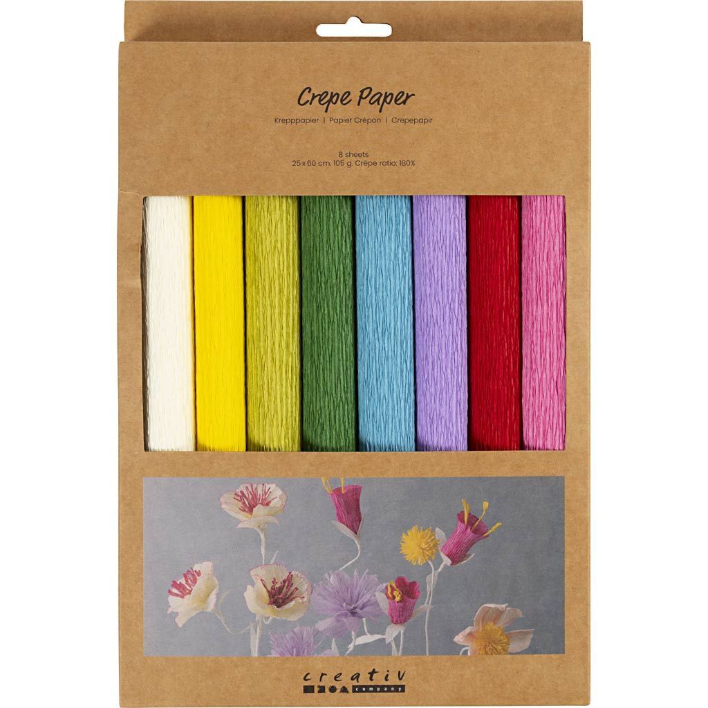 Floristen-Krepppapier, 25x60 cm, Extrastark, 105 g, Standard-Farben, 8 Rollen Bild 3
