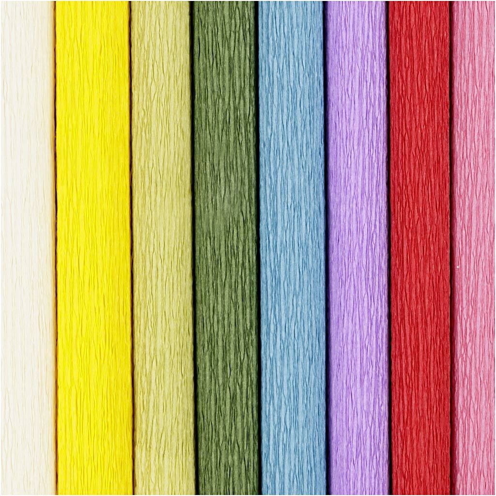 Floristen-Krepppapier, 25x60 cm, Extrastark, 105 g, Standard-Farben, 8 Rollen Bild 2