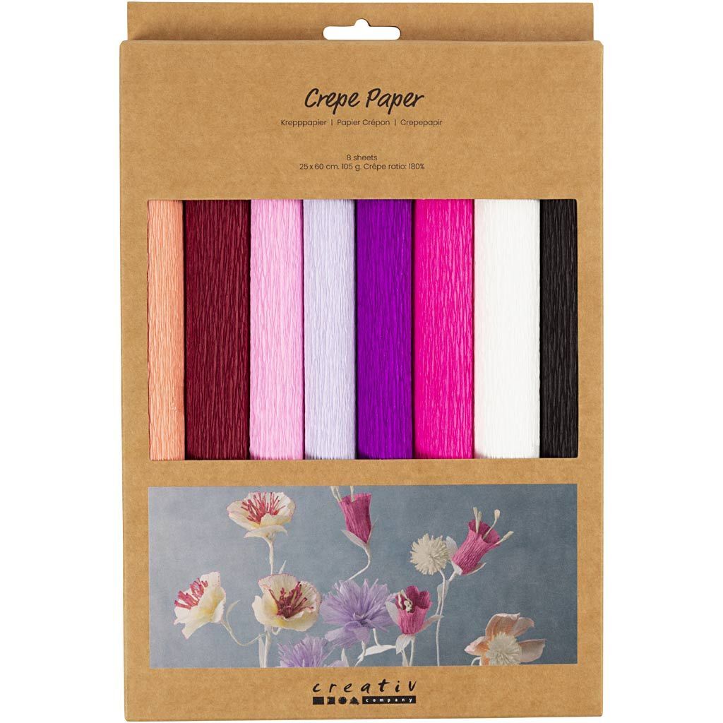 Floristen-Krepppapier, 25x60 cm, Extrastark, 105 g, Harmonie in Lila-Pink, 8 Rollen Bild 3