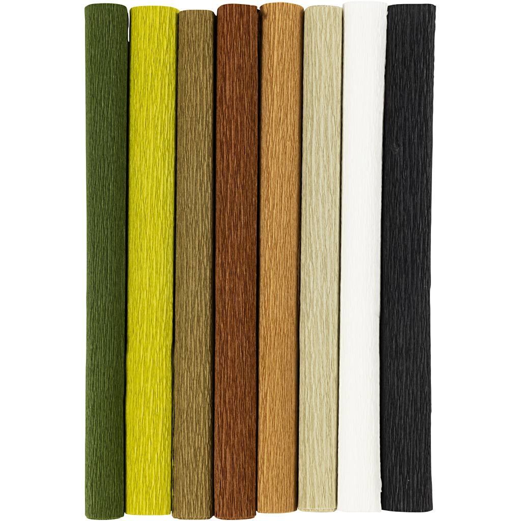 Floristen-Krepppapier, 25x60 cm, Extrastark, 105 g, Natur, 8 Rollen