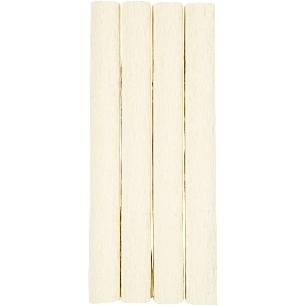 Floristen-Krepppapier, Blatt 25x60 cm, Extrastark, 105 g, Creme, 4 Rollen