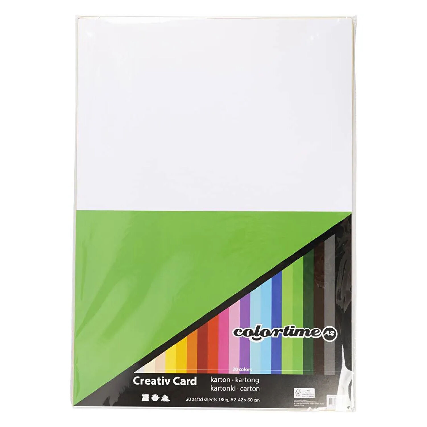 NEU Tonkarton / Farbkarton, DIN A2, 180 g/qm, 20 Blatt in sortierten Farben Bild 2