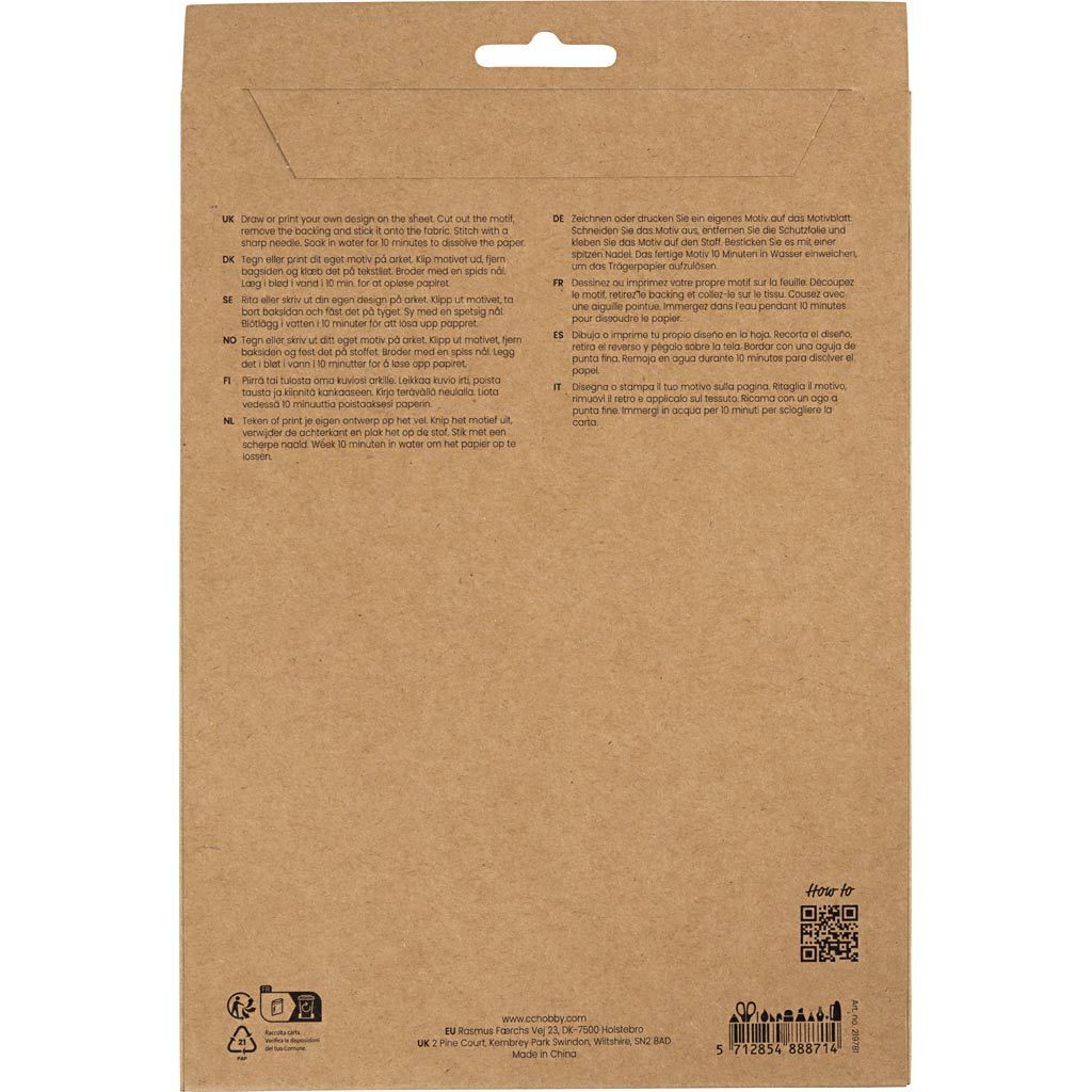 Wasserl�sliches Stickvlies, A5, Blattgr��e 148,5x210 mm, Wei�, 8 Blatt Bild 4