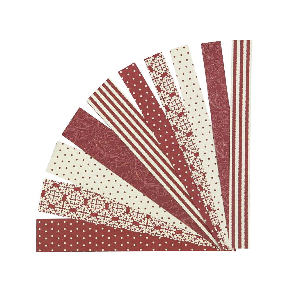 Papierstreifen fr Frbelsterne, Rot/ Wei