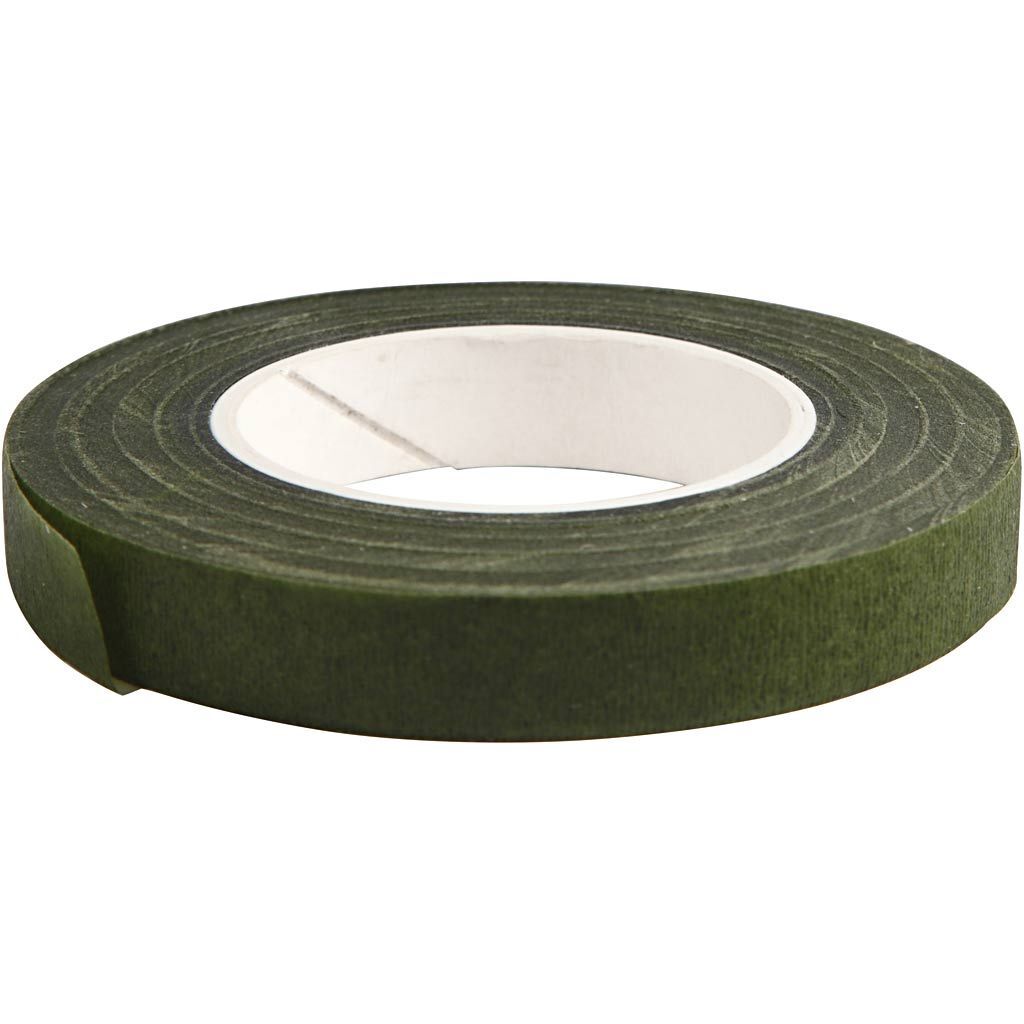 Floralisten-Klebeband, Breite 12 mm, Dunkelgr�n, 27 m Rolle