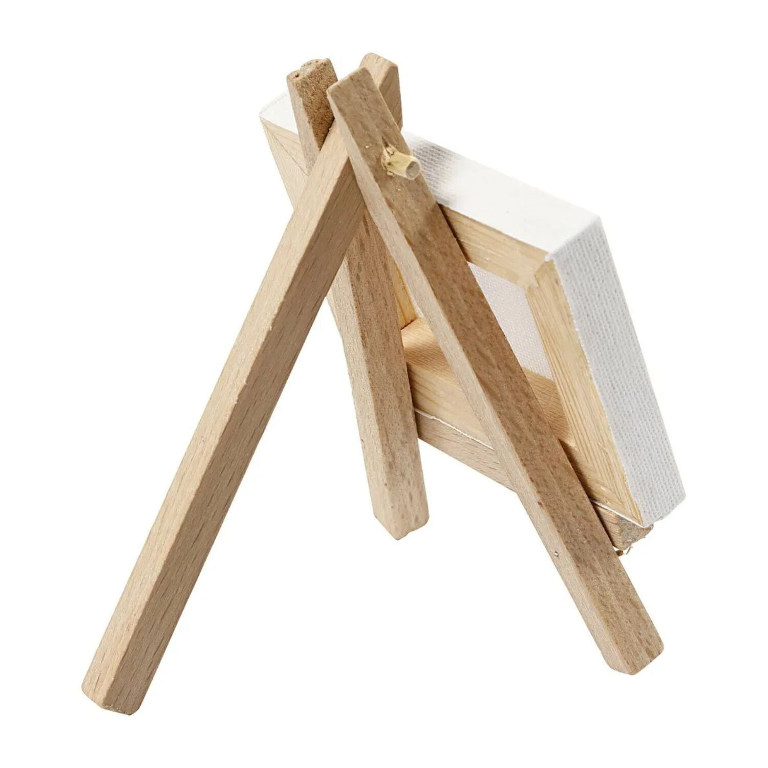 NEU Mini-Staffelei mit Leinwand, Wei, Leinwand 8 x 6 x 1 cm, Staffelei: 11,5 x 8 cm, 1 Stck Bild 2