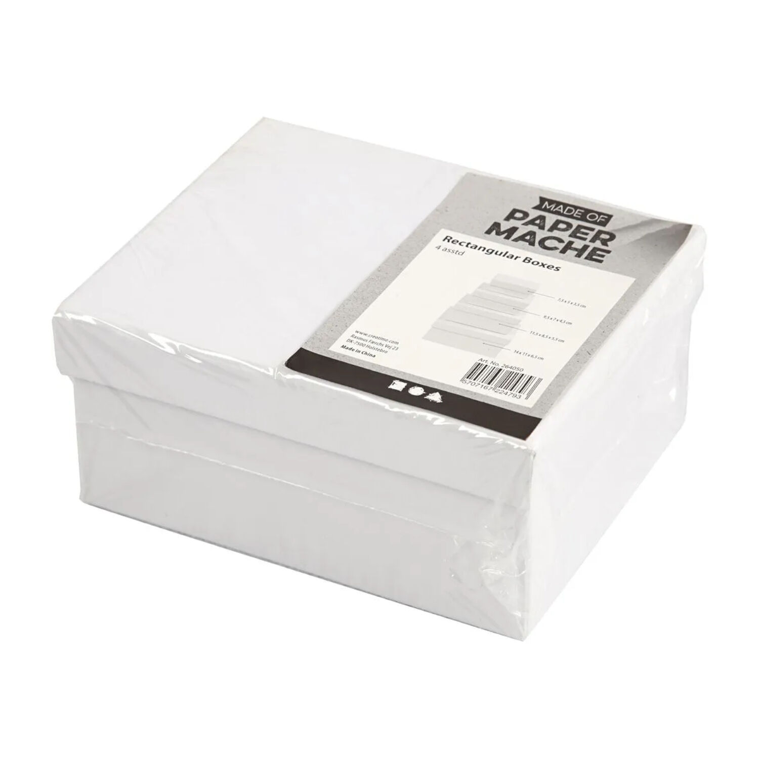 NEU Schachtel-Set, 4-teilig, Rechteckig, Weier Karton, Gre: 8,5x11,5+11x14 cm, H 3,5+4,5+5,5+6,5 cm Bild 2